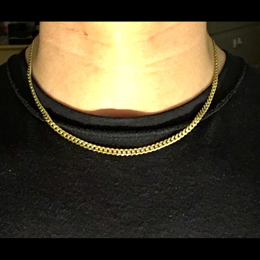 Gold Chain Vermeil Cuban 18in 4mm .925 Italy